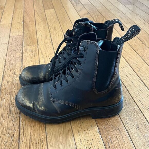 Blundstone Women's Brown Leather Lace-Up Boots Durable Outsole - Picture 4 of 9